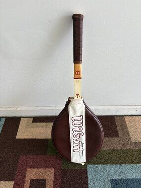 Wilson Jack Kramer Autograph Vintage Wooden Tennis Racket With Cover